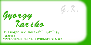 gyorgy kariko business card